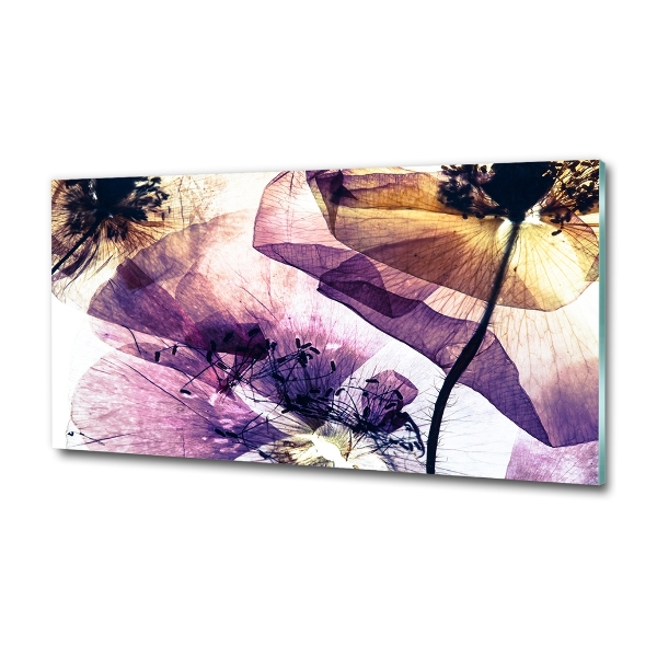 Quadro in verde Papaveri secchi