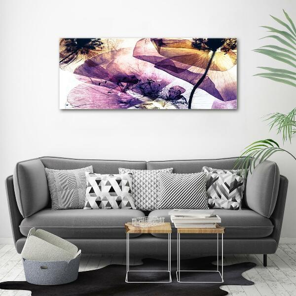 Quadro in verde Papaveri secchi