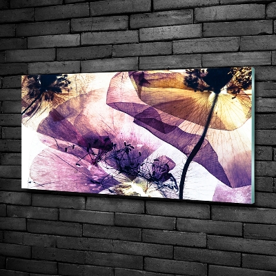 Quadro in verde Papaveri secchi