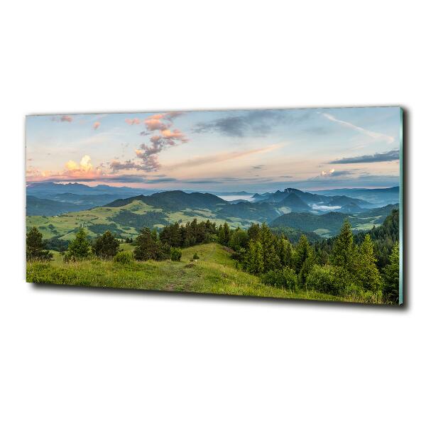 Quadro in vetro Panorama dei Monti Pieniny