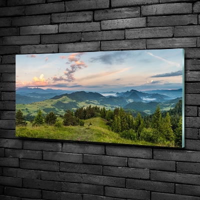 Quadro in vetro Panorama dei Monti Pieniny