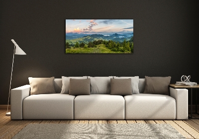 Quadro in vetro Panorama dei Monti Pieniny