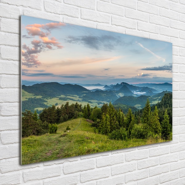 Quadro in vetro Panorama dei Monti Pieniny