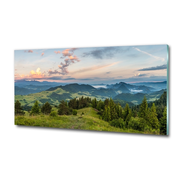 Quadro in vetro Panorama dei Monti Pieniny