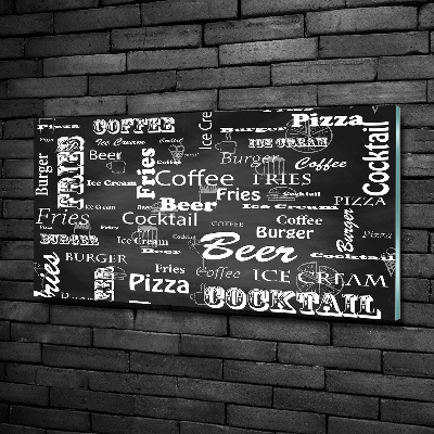 Quadro vetro Menù del ristorante