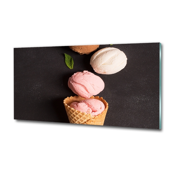 Quadro vetro Gelato in un cono di cialda