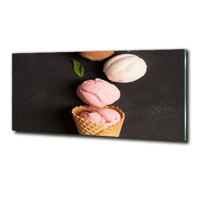Quadro vetro Gelato in un cono di cialda
