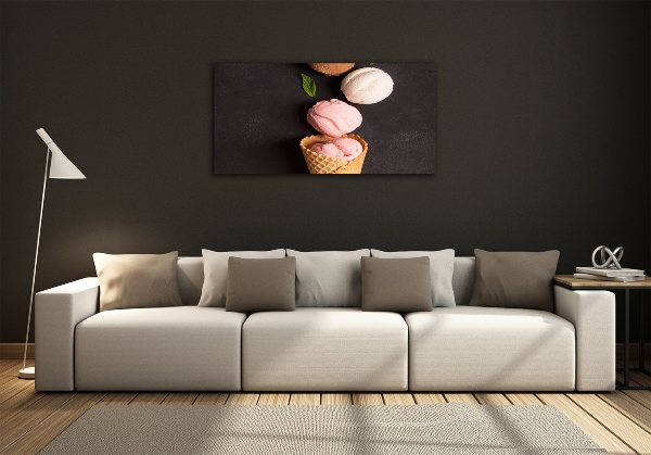 Quadro vetro Gelato in un cono di cialda