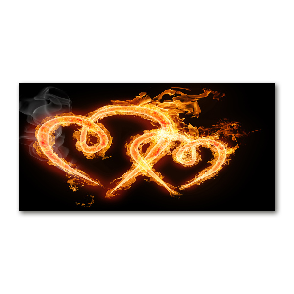 Quadro vetro Cuori di fuoco