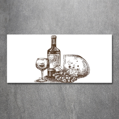 Quadro su vetro Vino e stuzzichini