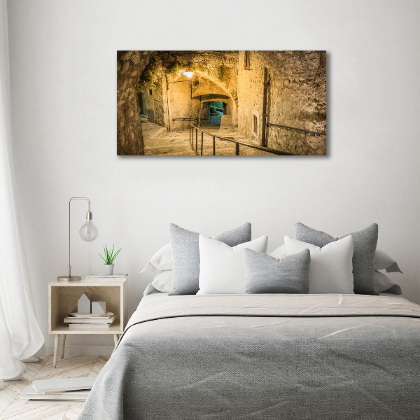 Quadro vetro Peille di notte, Francia