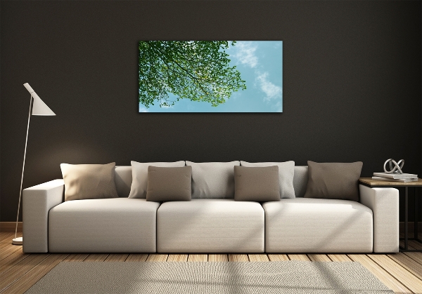 Quadro in verde Foglie nel cielo