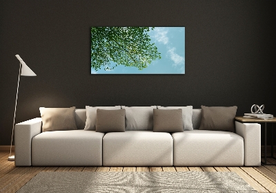 Quadro in verde Foglie nel cielo