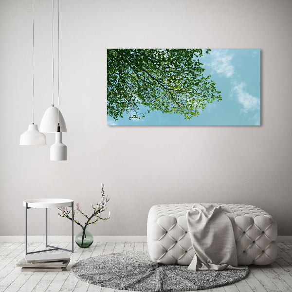 Quadro in verde Foglie nel cielo