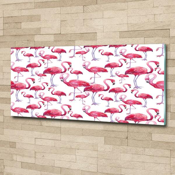 Quadro su vetro Fenicotteri