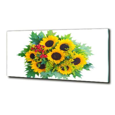 Quadro in vetro Un mazzo di girasoli