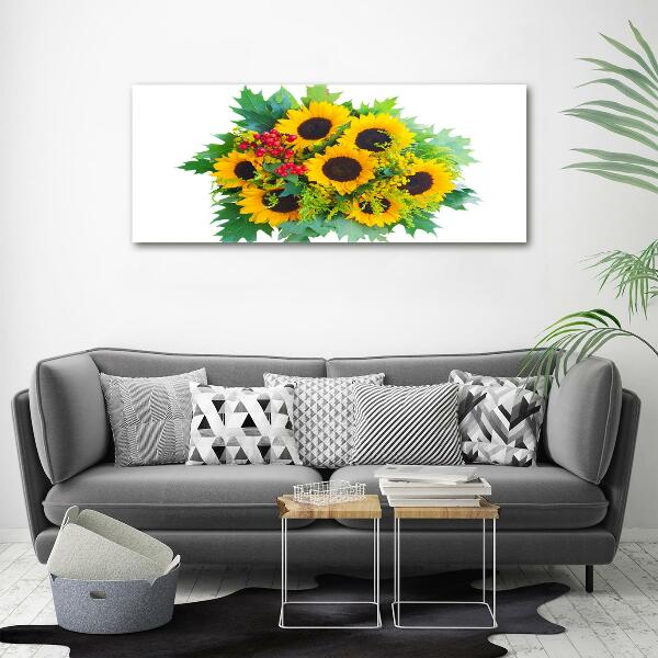Quadro in vetro Un mazzo di girasoli