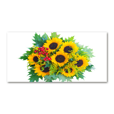 Quadro in vetro Un mazzo di girasoli