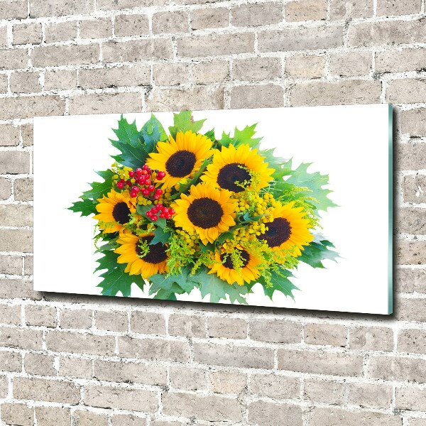 Quadro in vetro Un mazzo di girasoli