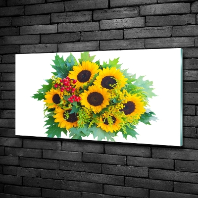 Quadro in vetro Un mazzo di girasoli