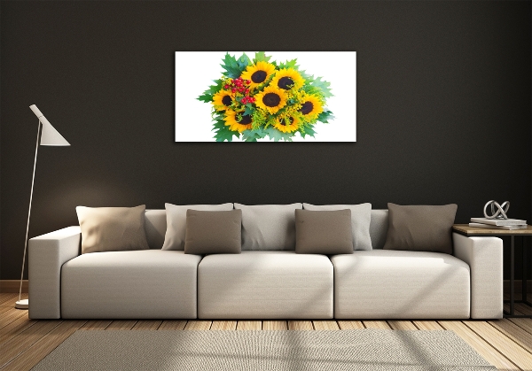 Quadro in vetro Un mazzo di girasoli