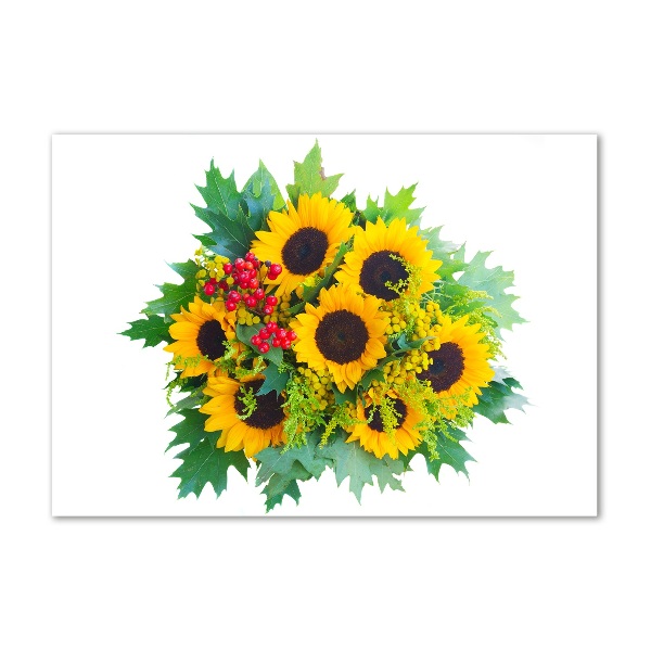 Quadro in vetro Un mazzo di girasoli
