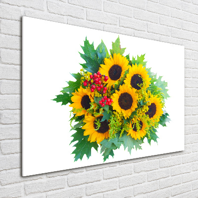 Quadro in vetro Un mazzo di girasoli