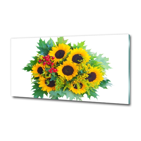 Quadro in vetro Un mazzo di girasoli