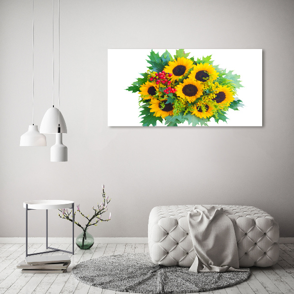 Quadro in vetro Un mazzo di girasoli