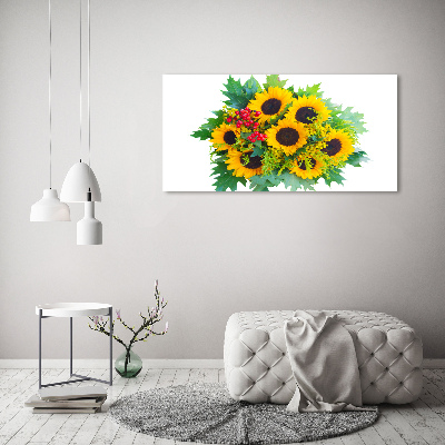 Quadro in vetro Un mazzo di girasoli