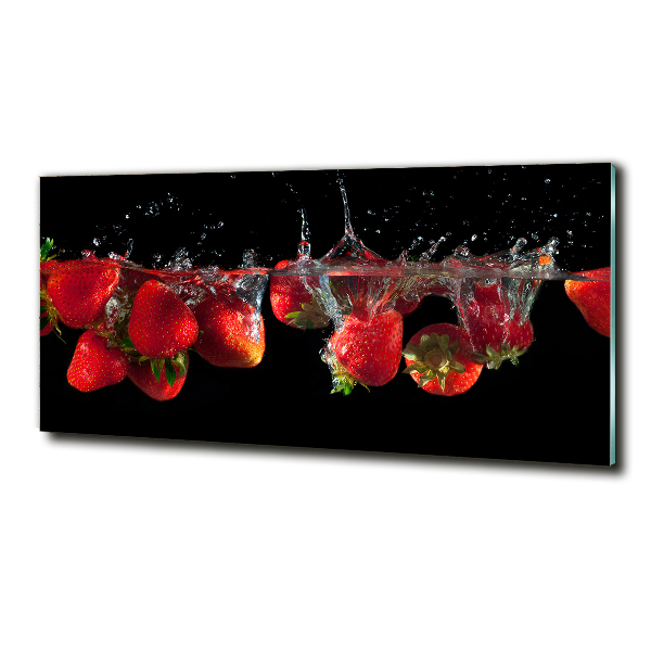 Quadro vetro Fragole sott'acqua