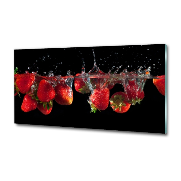 Quadro vetro Fragole sott'acqua