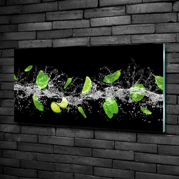 Quadro vetro Lime con menta