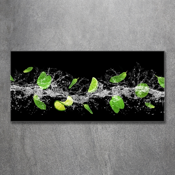 Quadro vetro Lime con menta