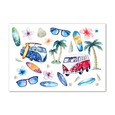 Quadro vetro Simboli del surf