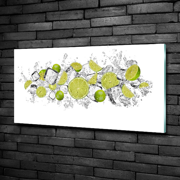 Quadro vetro Cubetti di ghiaccio al lime