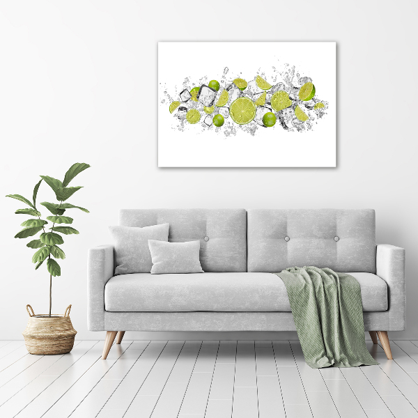 Quadro vetro Cubetti di ghiaccio al lime