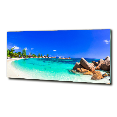 Quadro su vetro Spiaggia delle Seychelles