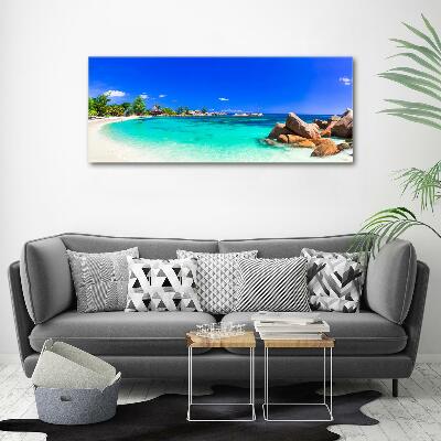 Quadro su vetro Spiaggia delle Seychelles