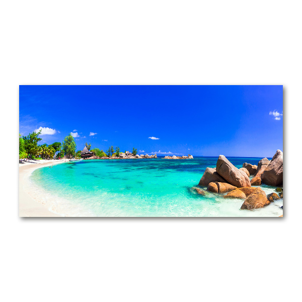 Quadro su vetro Spiaggia delle Seychelles