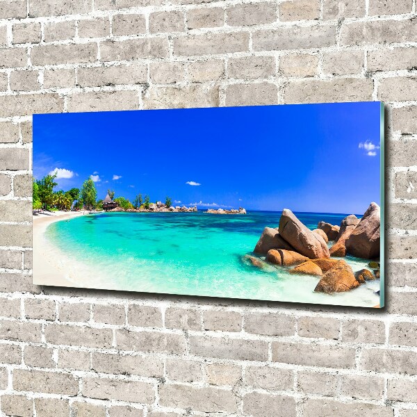Quadro su vetro Spiaggia delle Seychelles