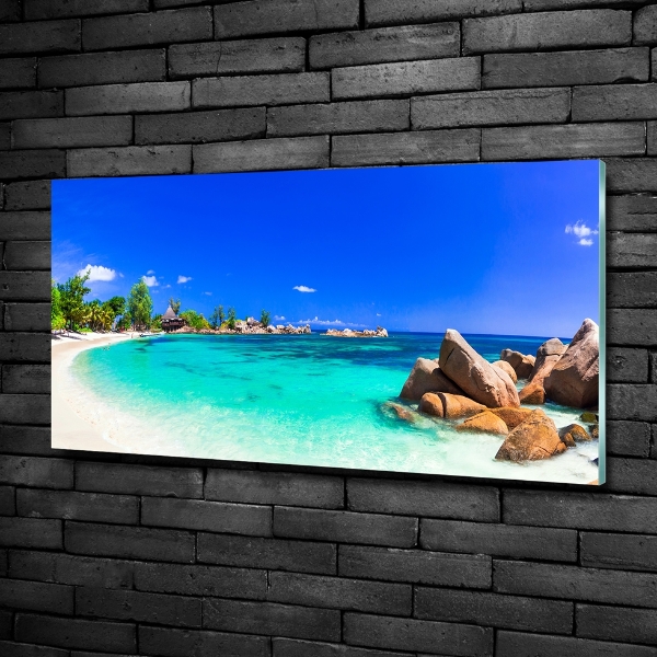 Quadro su vetro Spiaggia delle Seychelles