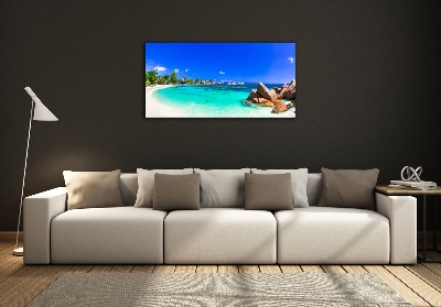 Quadro su vetro Spiaggia delle Seychelles