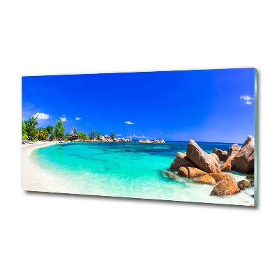 Quadro su vetro Spiaggia delle Seychelles