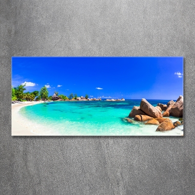 Quadro su vetro Spiaggia delle Seychelles