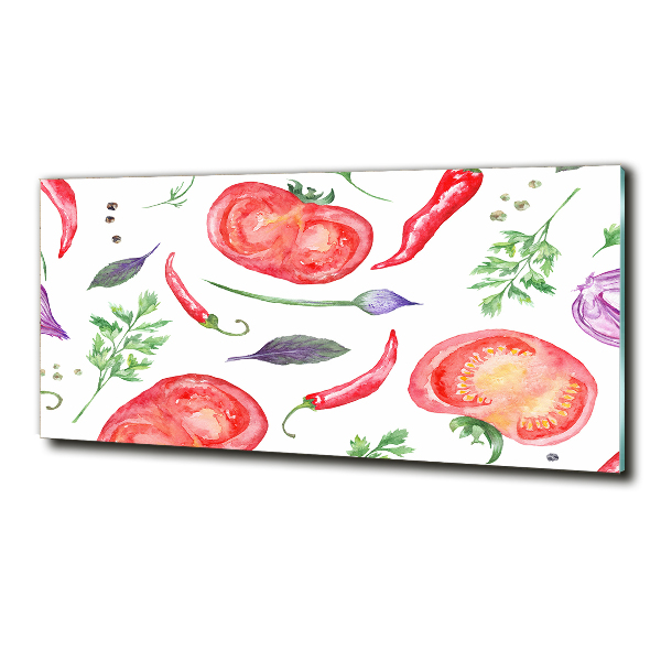 Quadro su vetro Pomodoro e spezie