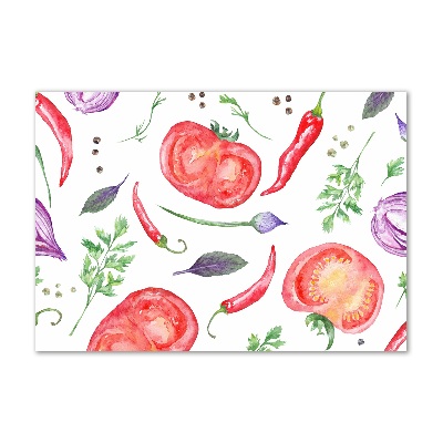 Quadro su vetro Pomodoro e spezie