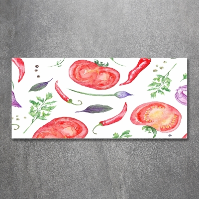 Quadro su vetro Pomodoro e spezie