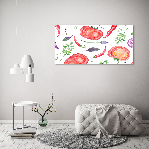 Quadro su vetro Pomodoro e spezie