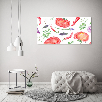 Quadro su vetro Pomodoro e spezie